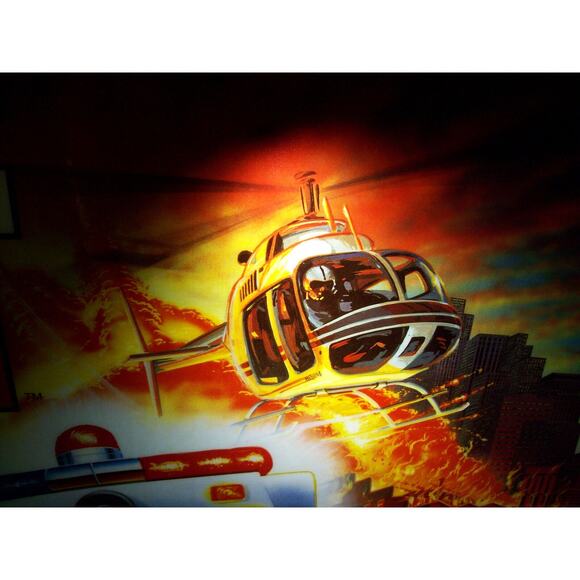 Rescue 911 Pinball Machine Translite Original 1994 NOS Game Art Sheet - Picture 3 of 7